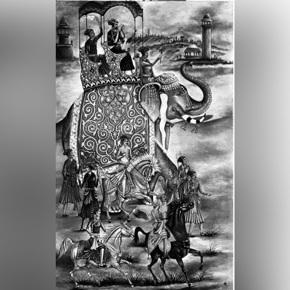 Genuine copy on Canvas in black-and-white - Picture 1 of 1